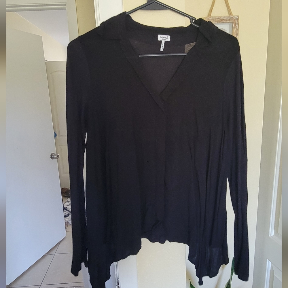 Splendid Women's Button Down, Black, S